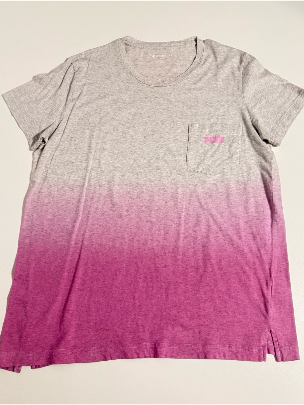 PINK Victoria's Secret Gray to Pink Ombre Pocket Tee